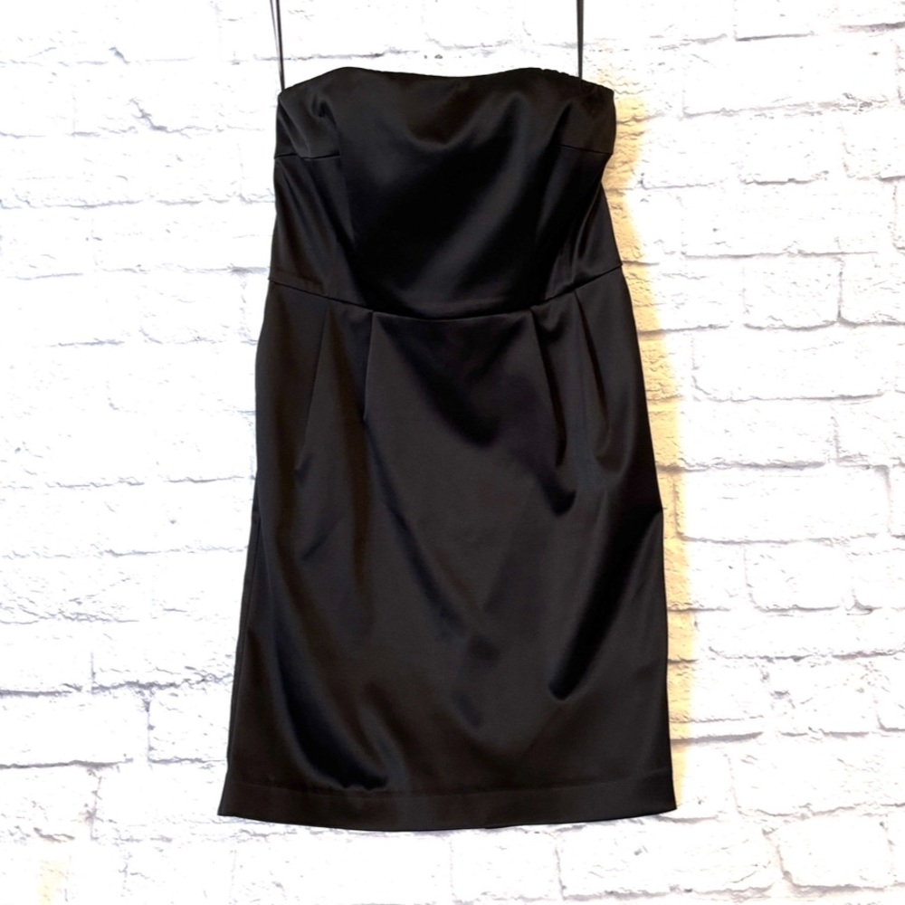 Express Design Studio Black Satin Dress Strapless Cocktail Party Formal Size 8